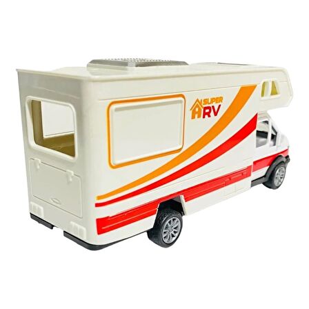 Die Cast Oyuncak Metal Karavan Çek Bırak Sürtmeli Karavan Turuncu