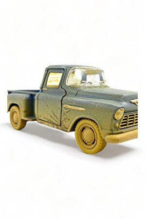 Metal Model Chevrolet Lisanslı Die-Cast Araç 1,36 Çek Bırak Kapı Aç Kapa 1955 Chevrole Pick Up Çamur