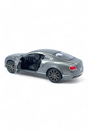 Bentley Continental GT Speed Model Araba 1,36 Ölçek Lisanslı Çek Bırak Araba Kapı Aç Kapa Gri