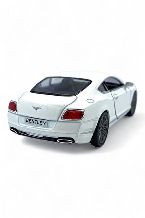 Bentley Continental GT Speed Model Araba 1,36 Ölçek Lisanslı Çek Bırak Araba Kapı Aç Kapa Beyaz