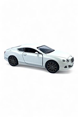 Bentley Continental GT Speed Model Araba 1,36 Ölçek Lisanslı Çek Bırak Araba Kapı Aç Kapa Beyaz