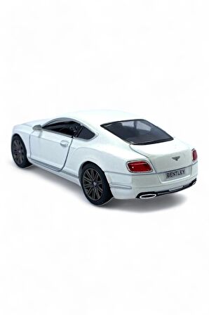 Bentley Continental GT Speed Model Araba 1,36 Ölçek Lisanslı Çek Bırak Araba Kapı Aç Kapa Beyaz