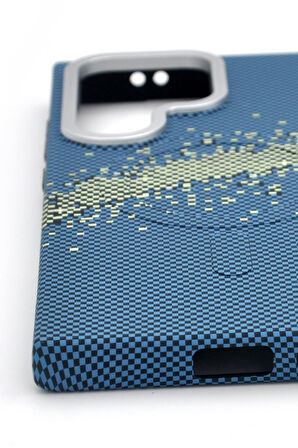 Samsung Galaxy S24 Ultra Uyumlu Dijital Desenli MagSafe Şarj Özellikli Silikon Kapak Kılıf
