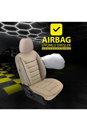 KZY UNİVERSAL BEJ JET DERİ Opel Corsa B Uyumlu Oto Koltuk Kılıfı