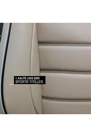 KZY UNİVERSAL BEJ JET DERİ Suzuki Swift Uyumlu Oto Koltuk Kılıfı