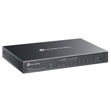 TP-LINK OMADA ES210GMP 10 PORT GIGABIT + 8PORT POE+ YÖNETİLEBİLİR 123W POE METAL KASA SWITCH