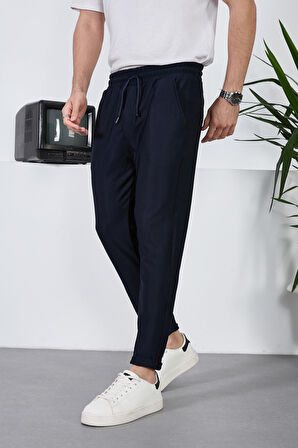 Erkek Duble Paça Jogger Pantolon,Beli Lastikli