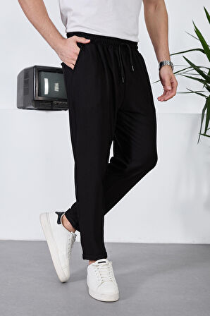 Erkek Duble Paça Jogger Pantolon,Beli Lastikli