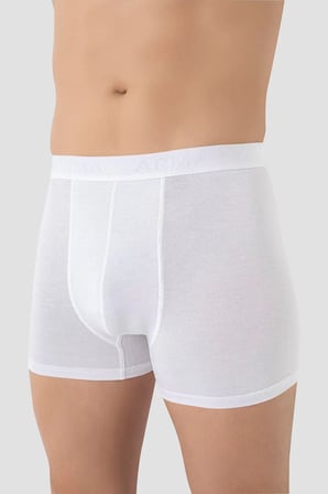 Delux Serisi Erkek Beyaz Bambu Boxer 3'lü Paket Rahat İçlik Günlük Giysi İç Giyim