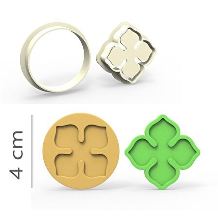 Ortanca Kurabiye, Bisküvi, Kolye Ucu, Mühür Kalıp Seti - 4 cm