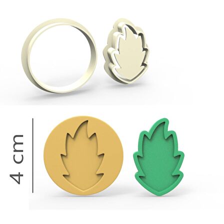 Papatya Yaprak Kurabiye, Bisküvi, Kolye Ucu, Mühür Kalıp Seti - 4 cm
