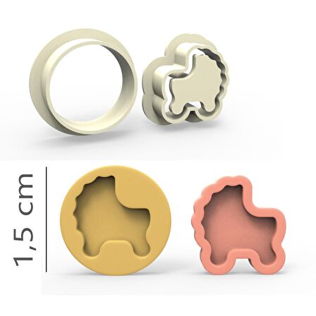 Bebek Arabası Kurabiye, Bisküvi, Kolye Ucu, Mühür Kalıp Seti - 1,5 cm