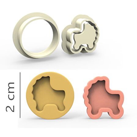 Bebek Arabası Kurabiye, Bisküvi, Kolye Ucu, Mühür Kalıp Seti - 2 cm