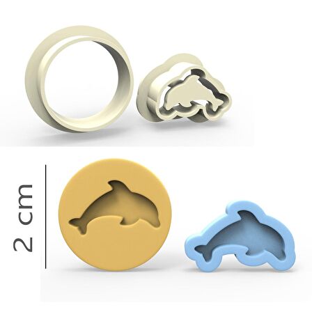 Balık Kurabiye, Bisküvi, Kolye Ucu, Mühür Kalıp Seti - 2 cm