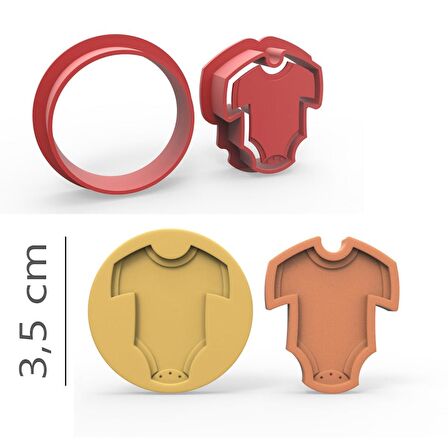 Bebek Tulum - Kurabiye, Bisküvi, Kolye Ucu Kalıp Seti - 3,5 cm