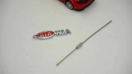 Kia Logo Krom Metal Çift Yön Halat Anahtarlık