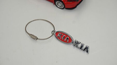 Kia Logo Krom Metal Çift Yön Halat Anahtarlık