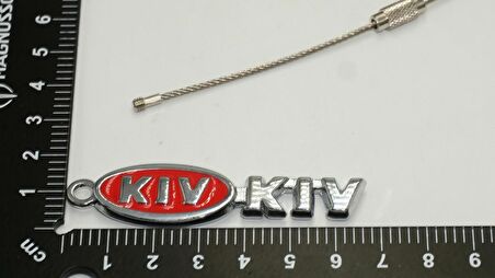 Kia Logo Krom Metal Çift Yön Halat Anahtarlık