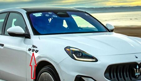 DK Tuning Maserati Folgore Çamurluk Siyah ABS Yazı Logo Amblem Seti