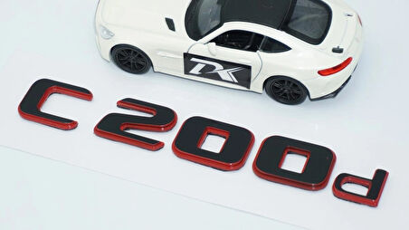 DK Tuning C 200d Bagaj Kırmızı Siyah ABS Yazı Logo Benz İle Uyumlu