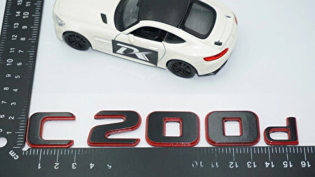 DK Tuning C 200d Bagaj Kırmızı Siyah ABS Yazı Logo Benz İle Uyumlu