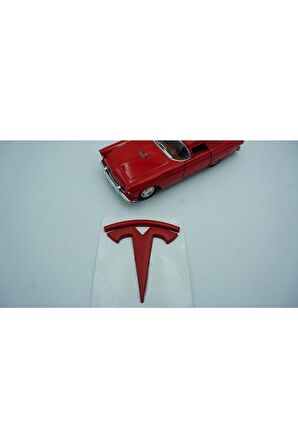 Tesla Model 3 S X Y Logo 3m 3d Kırmızı Rozet Amblem Ürün