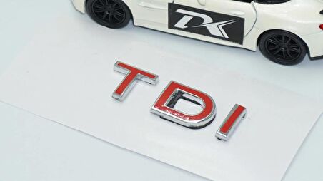 DK Tuning TDi 3 Kırmızı Bagaj Krom ABS Yazı Logo Skoda İle Uyumlu