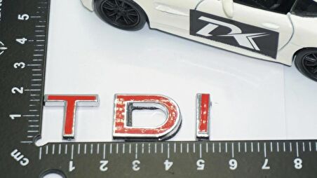 DK Tuning TDi 3 Kırmızı Bagaj Krom ABS Yazı Logo Skoda İle Uyumlu