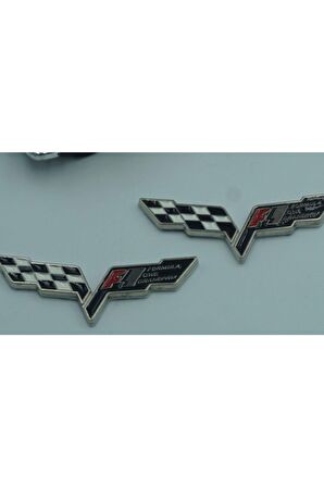 F1 Logo Çamurluk Yanı 3m 3d Metal Logo Amblem Seti