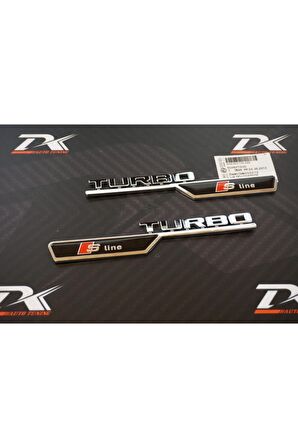 Audi Turbo S Line Çamurluk Yanı 3m Krom Abs Logo 2 Li Set