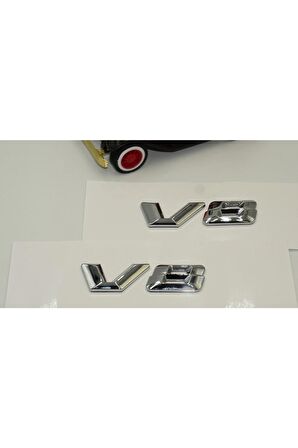V8 Çamurluk Yanı Gümüş Krom Abs 3m Yazı Logo Uyumlu