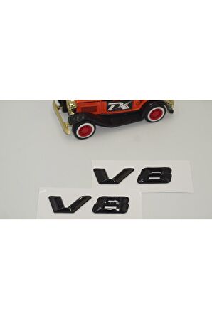 V8 Çamurluk Yanı Parlak Siyah Abs 3m Yazı Logo Orjinal Ürün