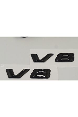 V8 Çamurluk Yanı Parlak Siyah Abs 3m Yazı Logo Orjinal Ürün