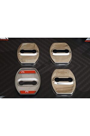 Krom Metal 3m Kapı Kilidi Logo 4 Lü Set