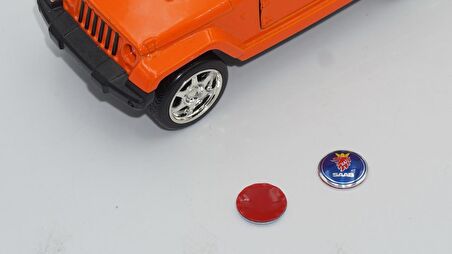 Saab Oto Anahtar 3M Metal Alaşım Logo 2Li Set