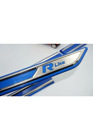 Volkswagen Vw R Line 3m 3d Yan Çamurluk Krom Bıçak Logo Arma