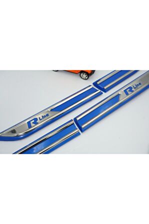 Volkswagen Vw R Line 3m 3d Yan Çamurluk Krom Bıçak Logo Arma