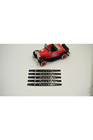 Classic Logo Metalize Kapı Kolu 5 Li Damla Desen Sticker Set