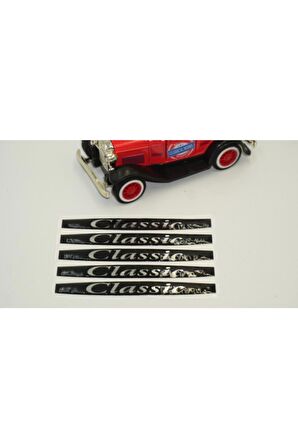 Classic Logo Metalize Kapı Kolu 5 Li Damla Desen Sticker Set