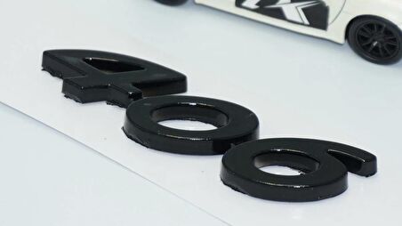 DK Tuning Peugeot 406 Bagaj 3M 3D Parlak Siyah ABS Logo Amblem