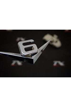 V6 3m 3d Çamurluk Yanı Krom Metal Yazı Logo Seti