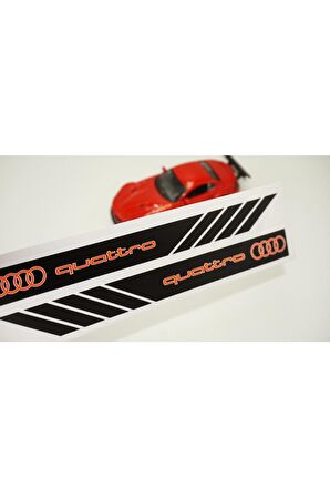 Audi Quattro Uyumlu Yan Aynalar Selefon Kaplama Sticker Seti