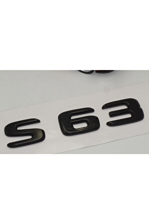 S 63 Bagaj Parlak Siyah Abs 3m 3d Yazı Logo
