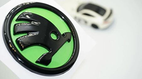 Dk Tuning Skoda Bagaj 8cm Yeni Nesil Yeşil Siyah Logo Amblem