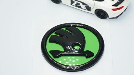 Dk Tuning Skoda Bagaj 8cm Yeni Nesil Yeşil Siyah Logo Amblem