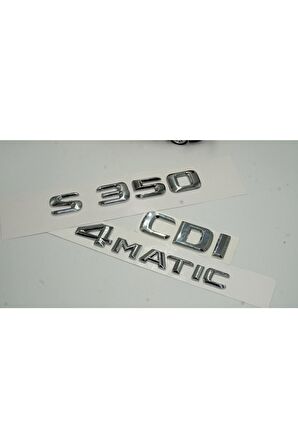 Benz S350 Cdı 4matic Bagaj Krom Metal 3m 3d Yazı Logo