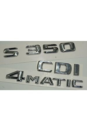 Benz S350 Cdı 4matic Bagaj Krom Metal 3m 3d Yazı Logo