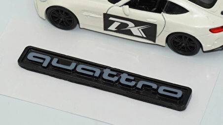 DK Tuning Quattro Gri Siyah ABS Bagaj Logo Amblem Audi İle Uyumlu