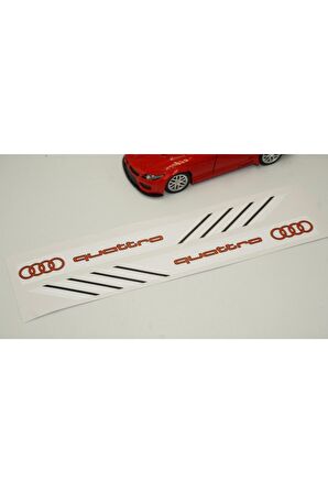 Audi Quattro Yan Aynalar Selefon Kaplama Sticker Seti Uyumlu