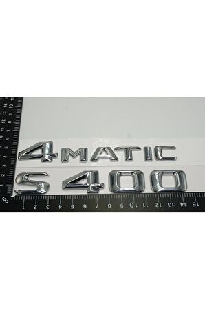 Benz S400 4matic Bagaj Krom Metal 3m 3d Yazı Logo